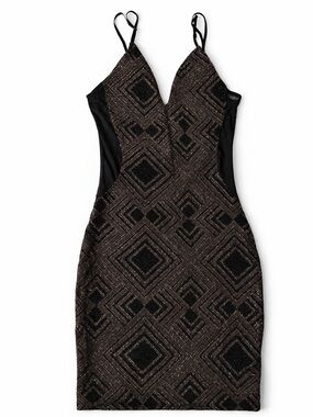 PAPAYA Black Beaded V-Neck Slip Dress